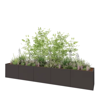 Steel planter XXL - Rectangle - 500 x 80 x 80 cm - Other RAL colour - With bottom plate
