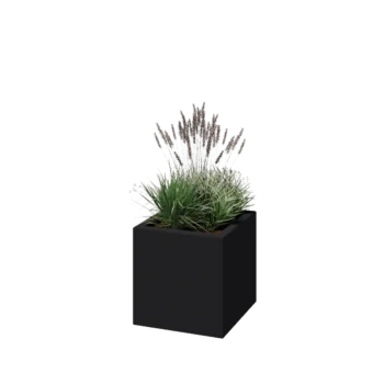 Fibreglass planter - Square - 40 x 40 x 40 cm - RAL7021 matt (black grey) - With bottom
