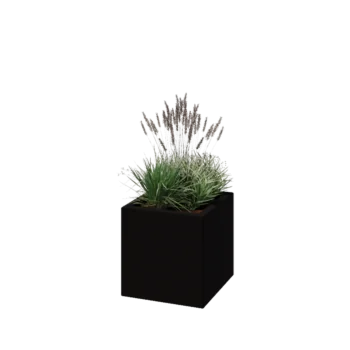 Fibreglass planter - Square - 40 x 40 x 40 cm - RAL9005 matt (black) - With bottom