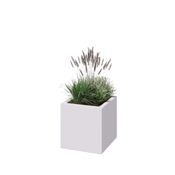 Fibreglass planter - Square - 40 x 40 x 40 cm - RAL9010 matt (white) - With bottom