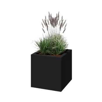 Fibreglass planter - Square - 50 x 50 x 50 cm - RAL7021 matt (black grey) - With bottom