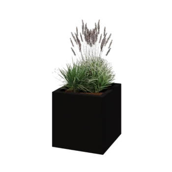 Fibreglass planter - Square - 50 x 50 x 50 cm - RAL9005 matt (black) - With bottom