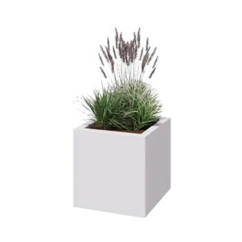 Fibreglass planter - Square - 50 x 50 x 50 cm - RAL9010 matt (white) - With bottom