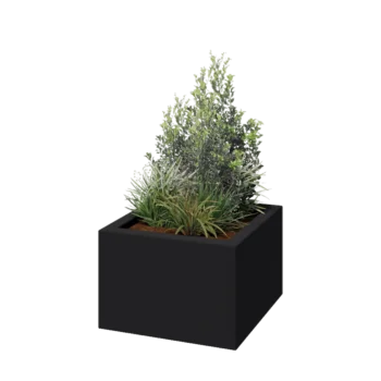 Fibreglass planter - Square - 60 x 60 x 40 cm - RAL7021 matt (black grey) - With bottom