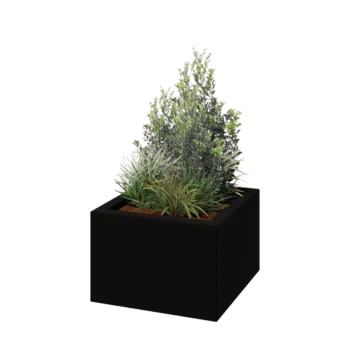 Fibreglass planter - Square - 60 x 60 x 40 cm - RAL9005 matt (black) - With bottom