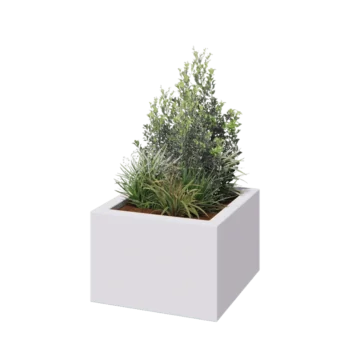 Fibreglass planter - Square - 60 x 60 x 40 cm - RAL9010 matt (white) - With bottom