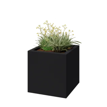 Fibreglass planter - Square - 60 x 60 x 60 cm - RAL9005 matt (black) - With bottom