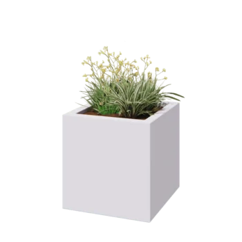 Fibreglass planter - Square - 60 x 60 x 60 cm - RAL9010 matt (white) - With bottom