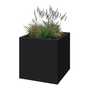 Fibreglass planter - Square - 70 x 70 x 70 cm - RAL7021 matt (black grey) - With bottom