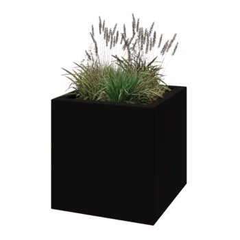 Fibreglass planter - Square - 70 x 70 x 70 cm - RAL9005 matt (black) - With bottom