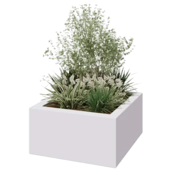 Fibreglass planter - Square - 80 x 80 x 40 cm - RAL9010 matt (white) - With bottom