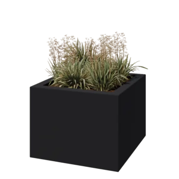 Fibreglass planter - Square - 80 x 80 x 60 cm - RAL7021 matt (black grey) - With bottom