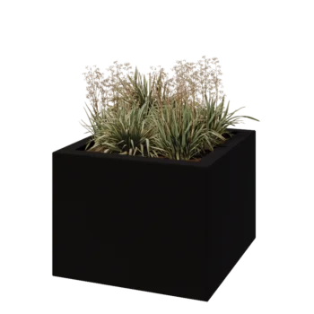 Fibreglass planter - Square - 80 x 80 x 60 cm - RAL9005 matt (black) - With bottom