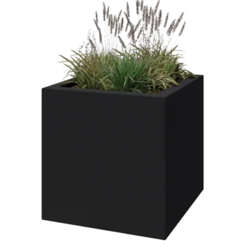 Fibreglass planter - Square - 80 x 80 x 80 cm - RAL7021 matt (black grey) - With bottom