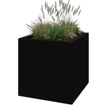 Fibreglass planter - Square - 80 x 80 x 80 cm - RAL9005 matt (black) - With bottom