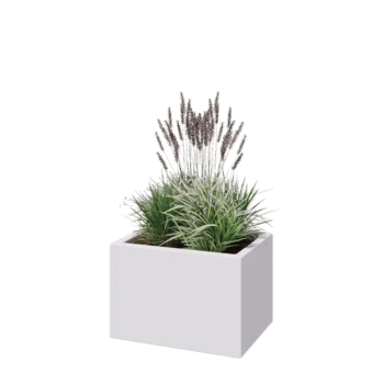 Fibreglass planter - Rectangle - 60 x 40 x 40 cm - RAL9010 matt (white) - With bottom