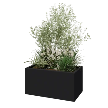 Fibreglass planter - Rectangle - 80 x 40 x 40 cm - RAL7021 matt (black grey) - With bottom
