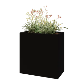 Fibreglass planter - Rectangle - 80 x 40 x 80 cm - RAL9005 matt (black) - With bottom