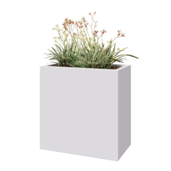 Fibreglass planter - Rectangle - 80 x 40 x 80 cm - RAL9010 matt (white) - With bottom