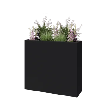 Fibreglass planter - Rectangle - 90 x 25 x 80 cm - RAL7021 matt (black grey) - With bottom