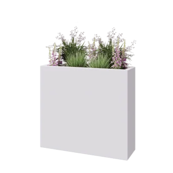 Fibreglass planter - Rectangle - 90 x 25 x 80 cm - RAL9010 matt (white) - With bottom