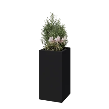 Fibreglass planter - Square - 40 x 40 x 80 cm - RAL7021 matt (black grey) - With bottom