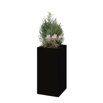 Fibreglass planter - Square - 40 x 40 x 80 cm - RAL9005 matt (black) - With bottom