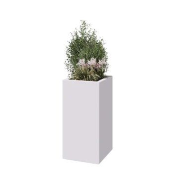 Fibreglass planter - Square - 40 x 40 x 80 cm - RAL9010 matt (white) - With bottom