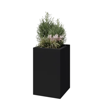 Fibreglass planter - Square - 50 x 50 x 80 cm - RAL7021 matt (black grey) - With bottom