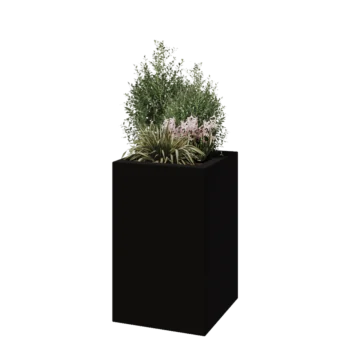 Fibreglass planter - Square - 50 x 50 x 80 cm - RAL9005 matt (black) - With bottom