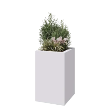 Fibreglass planter - Square - 50 x 50 x 80 cm - RAL9010 matt (white) - With bottom