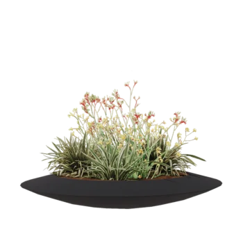 Fibreglass planter - Bowl - Ø 120 x 20 cm - RAL7021 matt (black grey) - With bottom