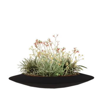 Fibreglass planter - Bowl - Ø 120 x 20 cm - RAL9005 matt (black) - With bottom