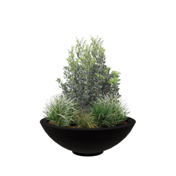 Fibreglass planter - Bowl - Ø 120 x 40 cm - RAL9005 matt (black) - With bottom