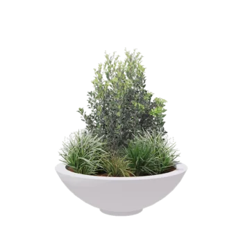 Fibreglass planter - Bowl - Ø 120 x 40 cm - RAL9010 matt (white) - With bottom