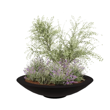 Fibreglass planter - Bowl - Ø 153 x 34 cm - RAL9005 matt (black) - With bottom