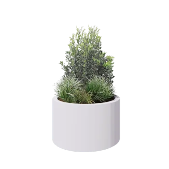 Fibreglass planter - Round - Ø 100 x 60 cm - RAL9010 matt (white) - With bottom