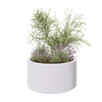 Fibreglass planter - Round - Ø 120 x 60 cm - RAL9010 matt (white) - With bottom