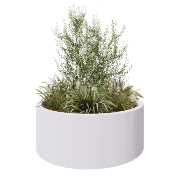 Fibreglass planter - Round - Ø 150 x 60 cm - RAL9010 matt (white) - With bottom