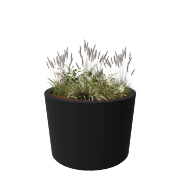 Fibreglass planter - Cone - Ø 120 x 80 cm - RAL7021 matt (black grey) - With bottom