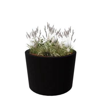 Fibreglass planter - Cone - Ø 120 x 80 cm - RAL9005 matt (black) - With bottom
