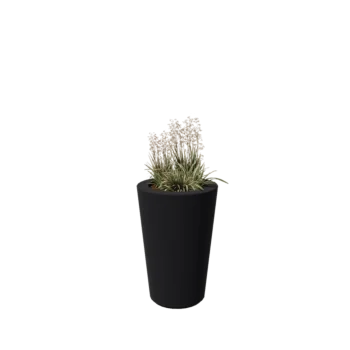 Fibreglass planter - Cone - Ø 55 x 76 cm - RAL7021 matt (black grey) - With bottom