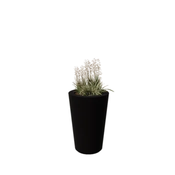 Fibreglass planter - Cone - Ø 55 x 76 cm - RAL9005 matt (black) - With bottom