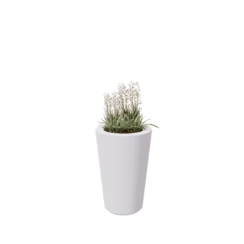 Fibreglass planter - Cone - Ø 55 x 76 cm - RAL9010 matt (white) - With bottom