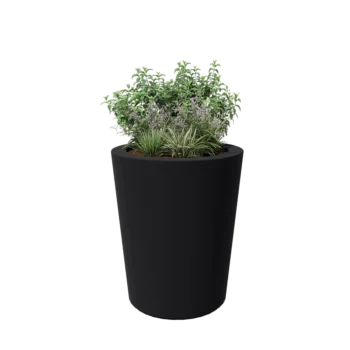 Fibreglass planter - Cone - Ø 89 x 100 cm - RAL7021 matt (black grey) - With bottom