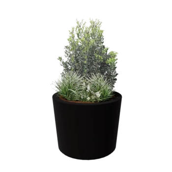 Fibreglass planter - Cone - Ø 95 x 70 cm - RAL9005 matt (black) - With bottom