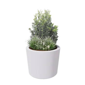 Fibreglass planter - Cone - Ø 95 x 70 cm - RAL9010 matt (white) - With bottom
