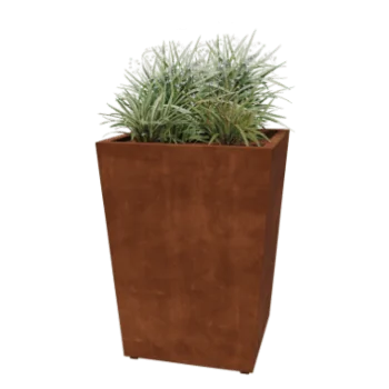 Corten steel planter - Cone - 80 x 80 x 101,5 cm - Welded - With bottom plate