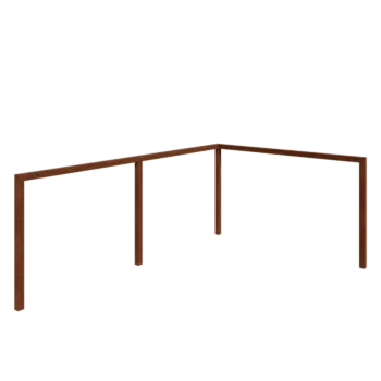 Corten steel pergola - Corner - 600 x 412 x 242 cm - Without concrete base