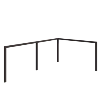 Steel pergola - Corner - 600 x 412 x 230 cm - RAL7016 matt (anthracite grey) - Without concrete base